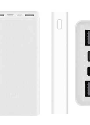 Умб повербанк power bank 20000mha xiaomi 2usb білий. портативний мобільний акумулятор. зовнішній акумулятор