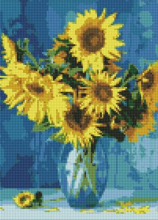 Алмазная мозаика без подрамника любимые подсолнухи amc7756 20х20 nia-mart