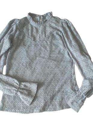 Элегантная кружевная блуза гольф на подкладке