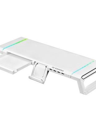 Подставка для монитора 2e 2e-cpg-007-wt gaming cpg-007 usb хаб 2.0x4 rgb 550x205x70 white