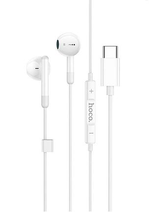 Навушники hoco m93 type-c joy wire-controlled digital earphones with microphone white