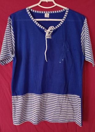 Ld collection футболка 100% хлопок в полоску морячка