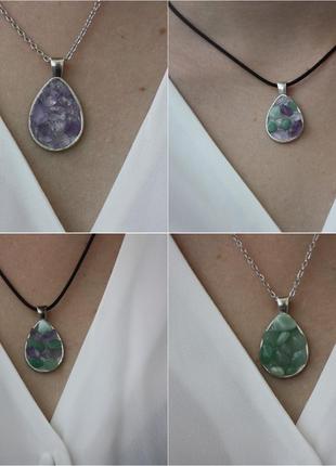 Кулоны капля с натуральными камнями <unk> кулон капля с натуральными камнями