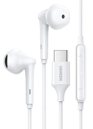 Навушники ugreen ep101 wired earphones with type-c connector (white)(ugr-60700)