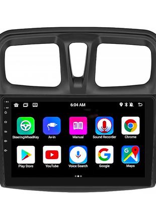 Штатная магнитола lesko для renault sandero ii 2013-2018 экран 9" 4/64gb/ 4g/ wi-fi/ carplay premium gps