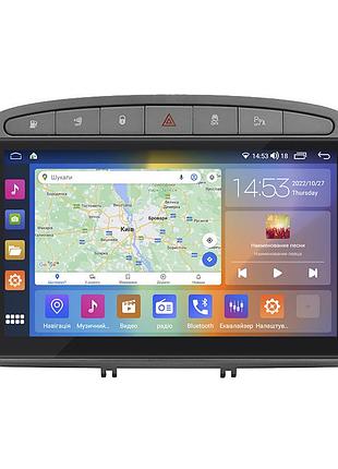 Штатная магнитола 9" lesko для peugeot 308 i 2007-2011 4/64gb carplay 4g wi-fi gps prime ips 8 ядер пежо 19шт