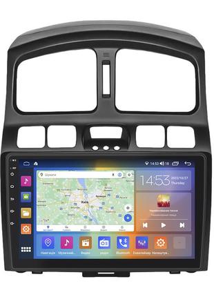 Штатна магнітола lesko для hyundai santa fe i 2000-2012 екран 9" 4/64gb carplay 4g wi-fi gps prime