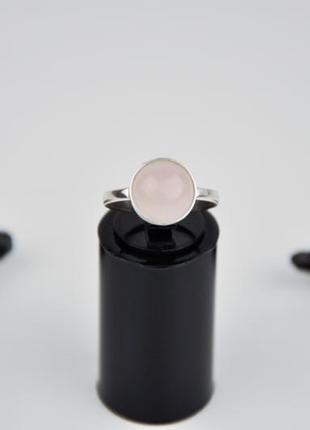 Серебряное кольцо розовый кварц