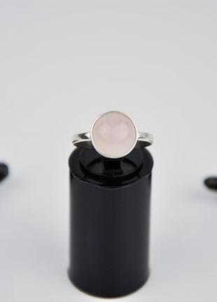 Серебряное кольцо розовый кварц