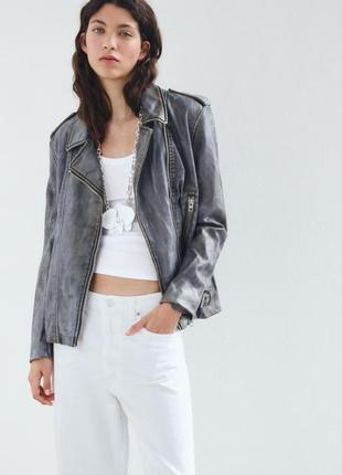 Кожаная куртка косуха zara