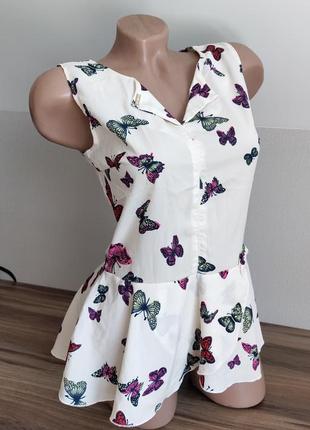Блуза 42р. с баской бабочки