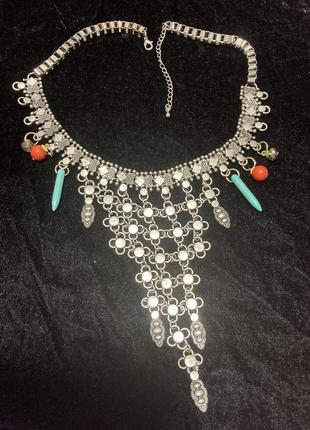 Колье ожерелье бусы этно бохо винтаж