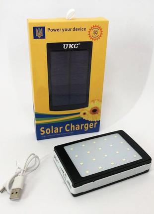 Умб power bank solar 20000 mah мобильное зарядное с солнечной панелью и лампой, повербанк для планшета shop