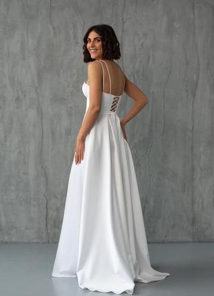 Весельное платье, свадебное платье со шлейфом, свадебное платье с атласом 👑