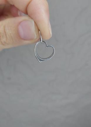 Серебряное сердечко, кулончик подвесок, сердце 925