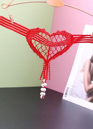 8-162 трусики з перлинками стринги с жемчужной нитью стринги с бусинками сексуальное белье