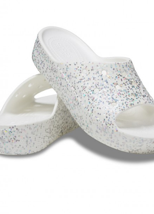 Crocs кроксы шлепки шлепанцы тапочки на платформе 208801 classic platform starry glitter slide