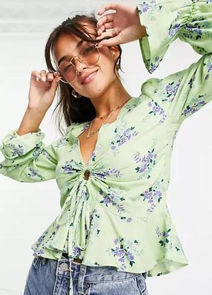 Цветочная блуза топ на завязке от asos