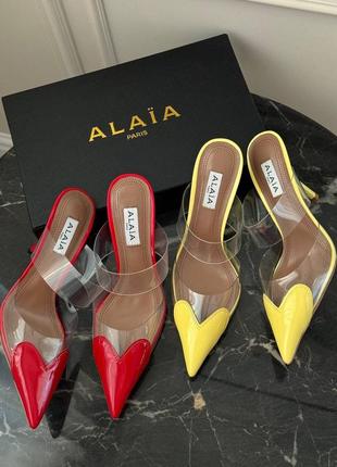 Нарядные слингбеки босоножки alaia лого бренд