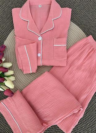 Легка ніжна жіноча піжама турецький муслін