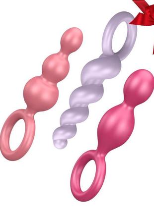Набір анальних іграшок satisfyer plugs (set of 3) - booty call, макс. діаметр 3 см