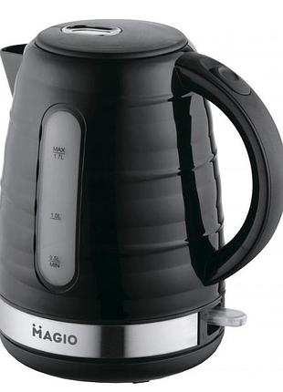 Электрочайник magio mg-101 на 1,7л, хороший электрический чайник, маленький электрочайник. цвет: черный shop