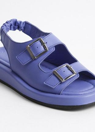 Босоніжки жіночі шкіряні 340401 р.37 (24) fashion синій