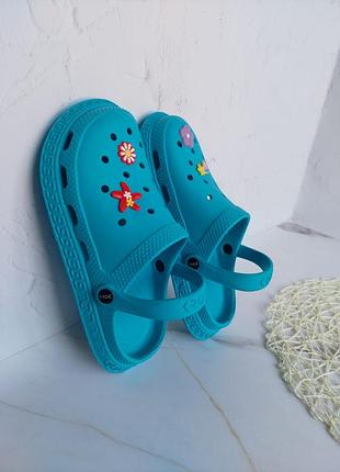 Нові мегалегкі зручні крокси/сабо/шлюпці в кольорі бірюза, розмір 36-41