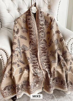 Кашеміровий шарф "пташка" cashmere 102023