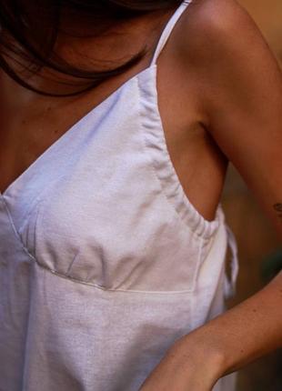 Платье-комбинация миди из льна