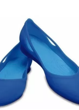 Crocs крокс балетки rio flat ocean electric blue