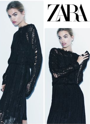 Сукня з ажурними деталями zara, розмір с