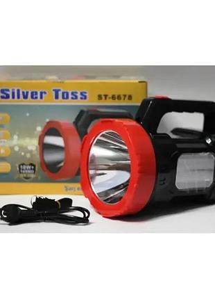 Ліхтар переносний лід ліхтар 10 w silver toss st-6678 акумулятор 6000mah ост