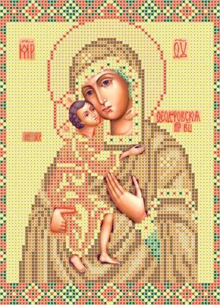 Схема для вишивки бісером ікони "божа матір федорівська"
