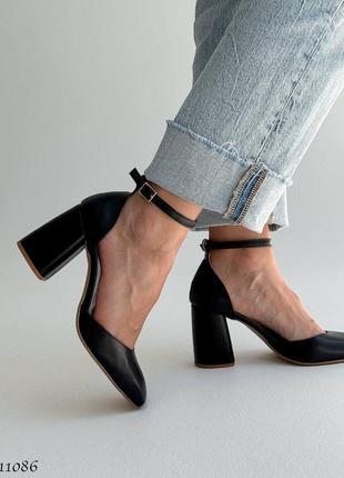 Босоножки черные кожа6 фото
