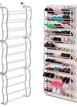 Тримач стійка для взуття — 36 пара, підвісна полиця для зберігання взуття shoerack salemarket3 фото