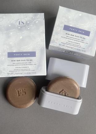 Набір для очищення шкіри обличчя і тіла fenty skin cocoa cleans'r mini bar duo to go mini cleansing bar duo
