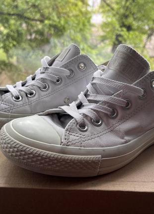 Кожаные белые кеды converse 38 размер 24,5см3 фото