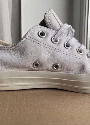 Кожаные белые кеды converse 38 размер 24,5см4 фото