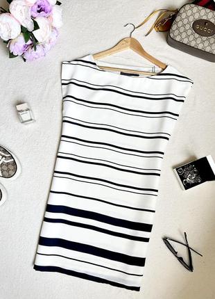 Літнє плаття zara, нове плаття zara в смужку, біле літнє плаття прямого крою, плаття футболка