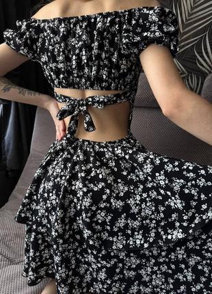 Сукня штапель🤍🖤красивая спинка