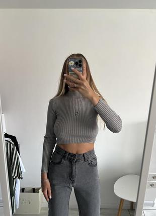 Кроптоп tally weijl , кофта, водолазка zara