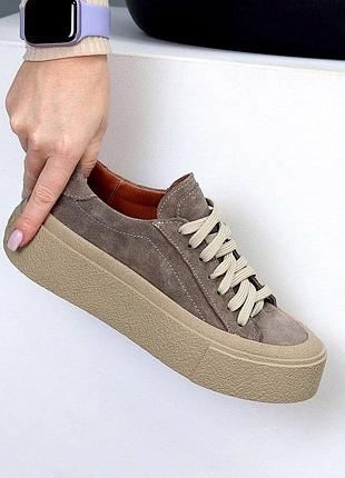 36-41 рр кроссовки, кеды на платформе натуральная кожа/замша бежевый, белый, черный