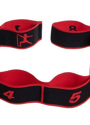 Эспандер ленточный easyfit с петлями для тренировок красный (hard)