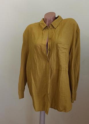 Удлиненная оверсайз рубашка фисташкового цвета