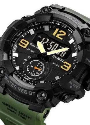 Часы наручные мужские skmei 1965ag army green. qw-984 цвет: зеленый