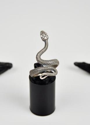 Срібне кільце змія3 фото