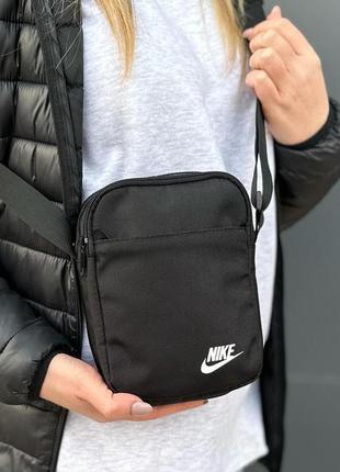 nike Skull сумка через плечо, спортивный мессенджер на 4 отдела, черная барсетка найк