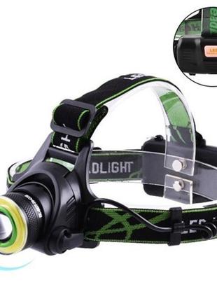 Мощный фонарь для рыбалки t106-t6+cob, фонарик светодиодный для туриста, аккумуляторный rs-480 налобный