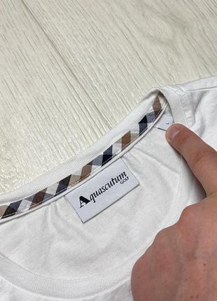 Мужская белая футболка aquascutum, размер по факту м4 фото